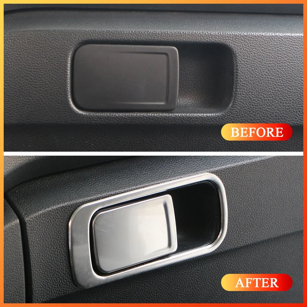 Glove Box Handle Cover Trim for Volkswagen VW T-ROC Troc 2018 - 2024 LHD Stainless Steel Car Sticker Accessories