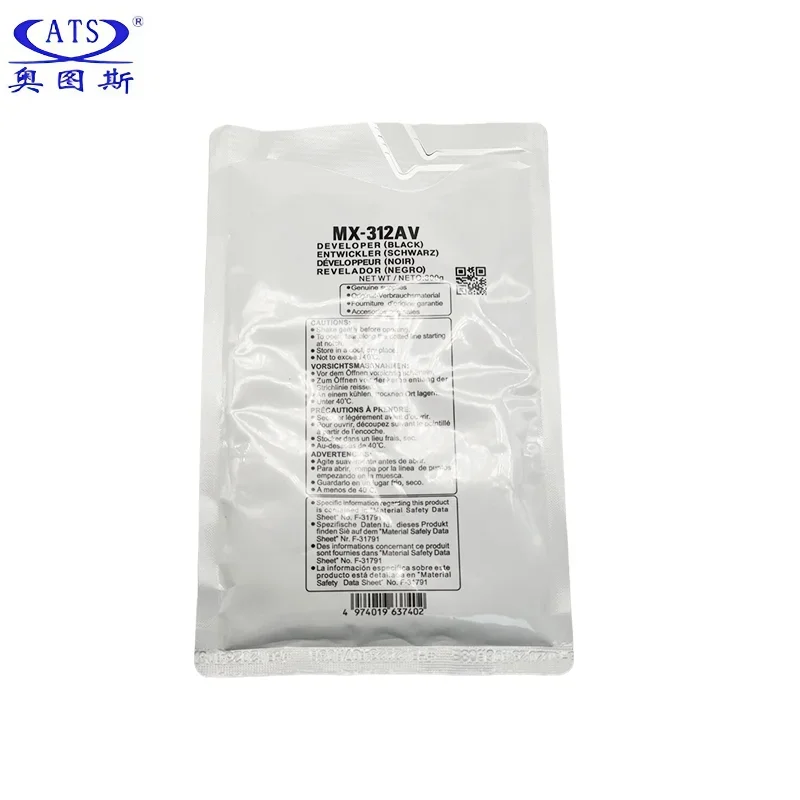 1PC MX312AV MX-312AV Developer Powder For Sharp 261 311 2608 M260 M310 M264 M314 M354 MX-M260 MX-M310 MX-M264 MX-M314 MX-M354