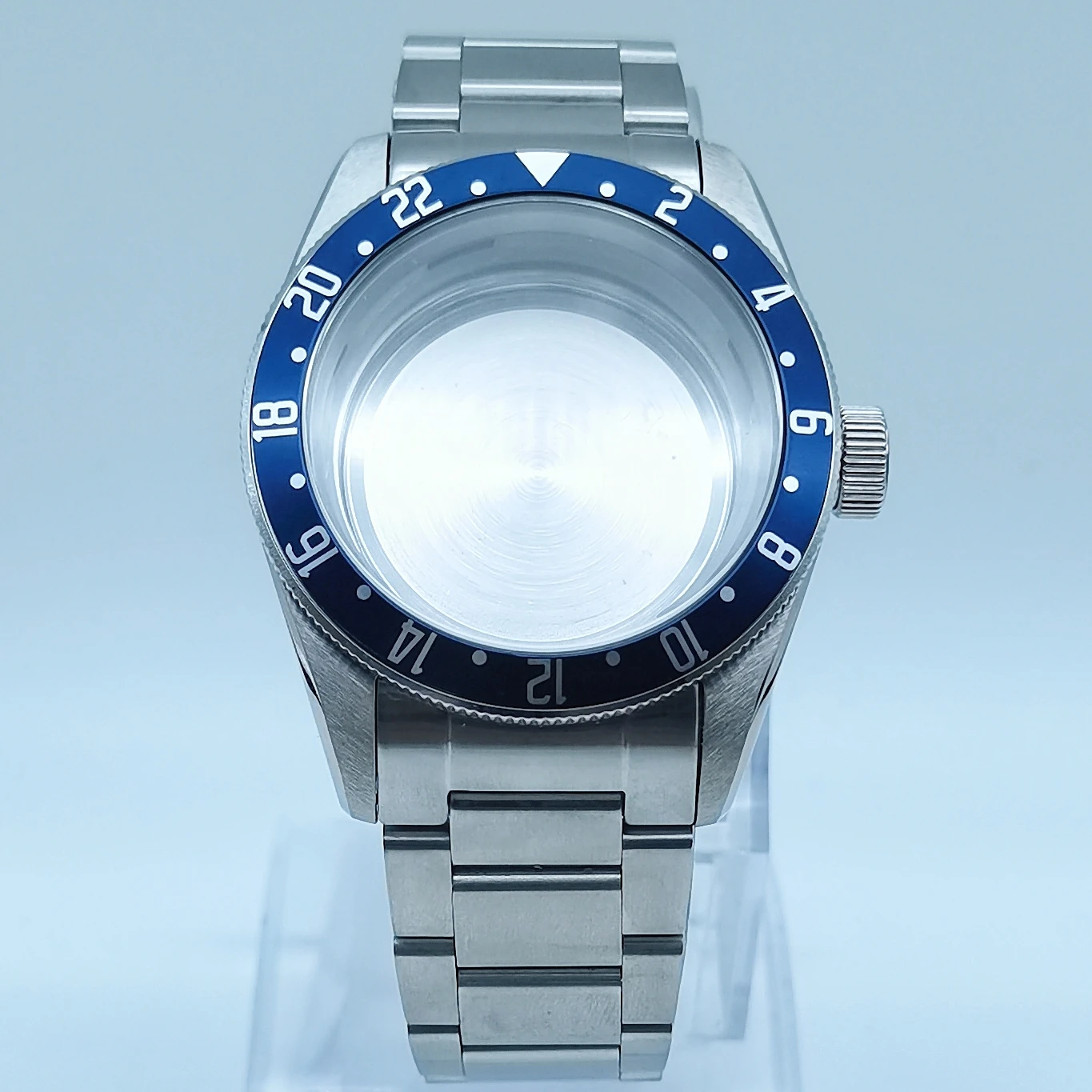 

41mm Watch Parts Case Sapphire Glass Aluminum Bezel Blue Fit NH34 Automatic Movement