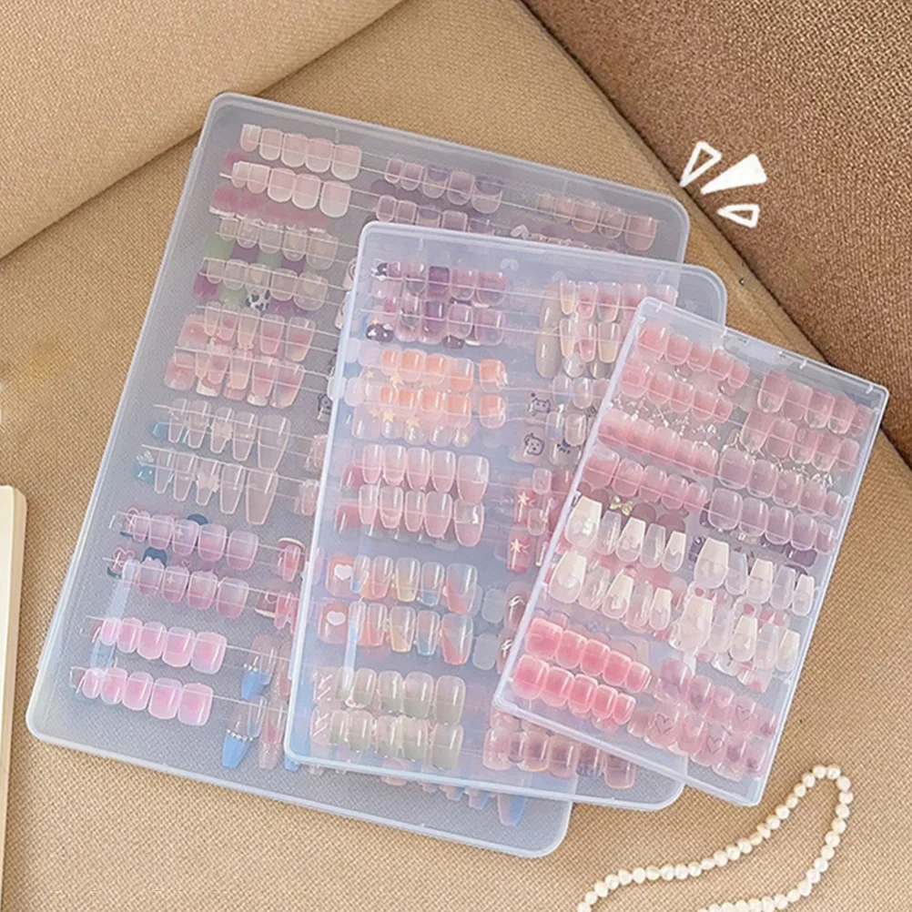 

Nail Art Supply Organizer Box Press on Nails Storage Case Protective Layer Portable Display Organizer False Nail Storage Case
