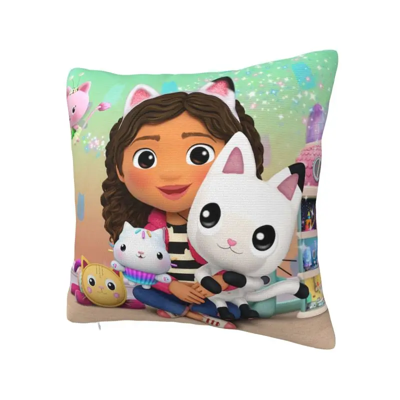 Gabbys Dollhouse Pillow Decoration Nordic Gabby Cat Pandy Paws Chair Cushion Square Pillowcase