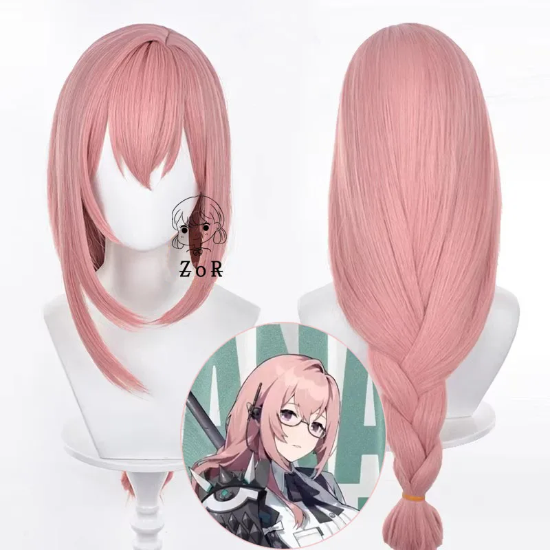 Zenless Zone Zero Tsukishiro Yanagi Cosplay Wig Pink Long Ponytail Section 6 New Eridu Halloween Party for Women Props