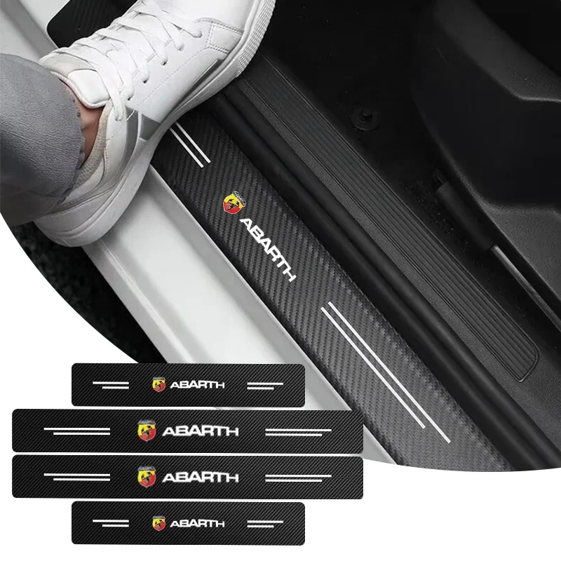 

Carbon Fiber Car Sticker Auto Door Sill Protector Strip Threshold Decals Protect Film For Abarth 500 595 Grande Punto Tipo Panda