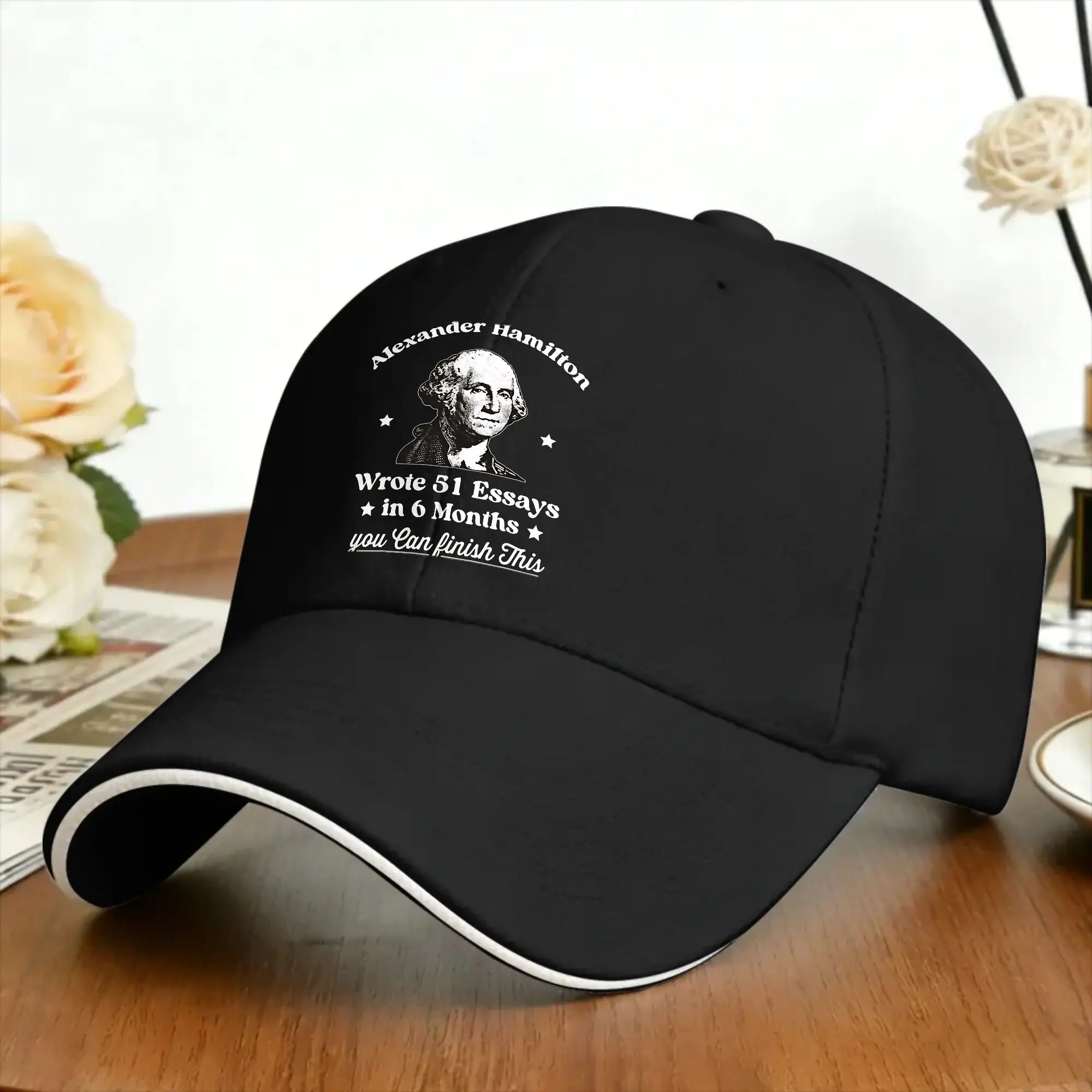 Alexander Hamilton Wrote 51 Essays in 6 months Sun Baseball Cap Summer Couple Women  Design Hip Hop Hats Sun-Proof Baseball Caps