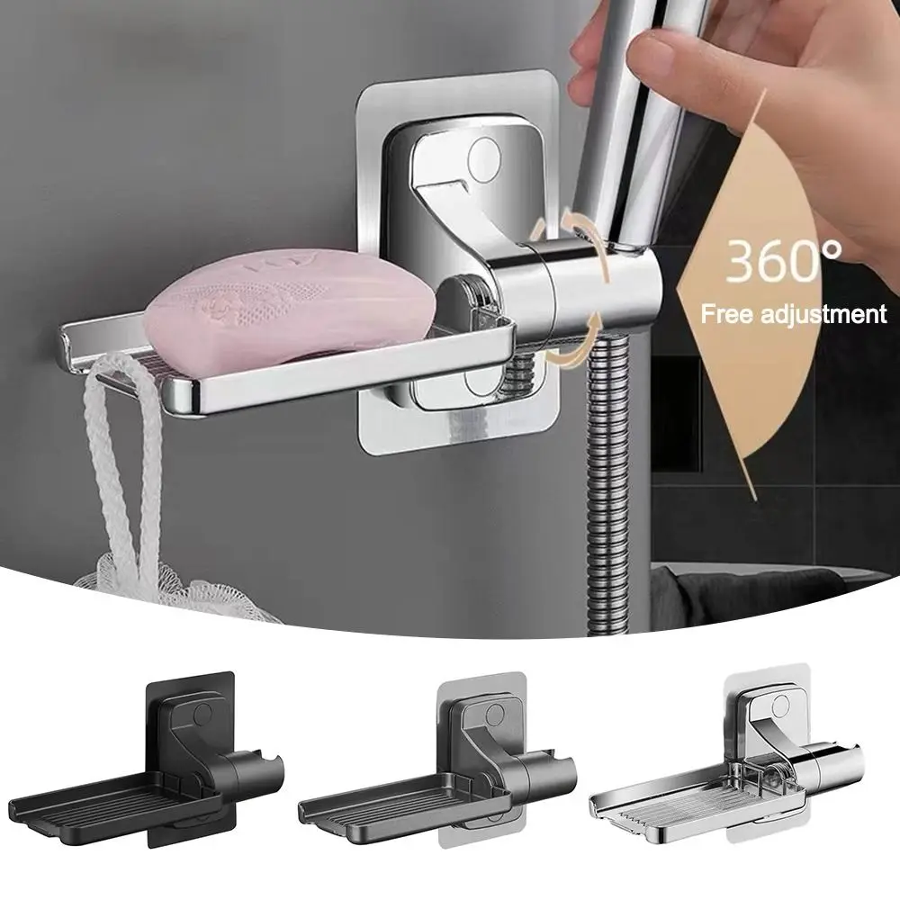 

Self-adhesive Shower Head Holder Wall Mounted No Drill Adjustable Nozzle Stand ABS Stable Rotation Showerhead Bracket