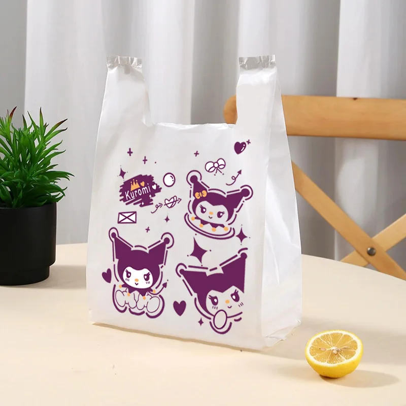 Anime Kuromi Plastic Bag Kawaii Sanrio Cute Cartoon Thickened Gift Accessory Bag Commercial Packaging Bag Baking Packaging Et Al