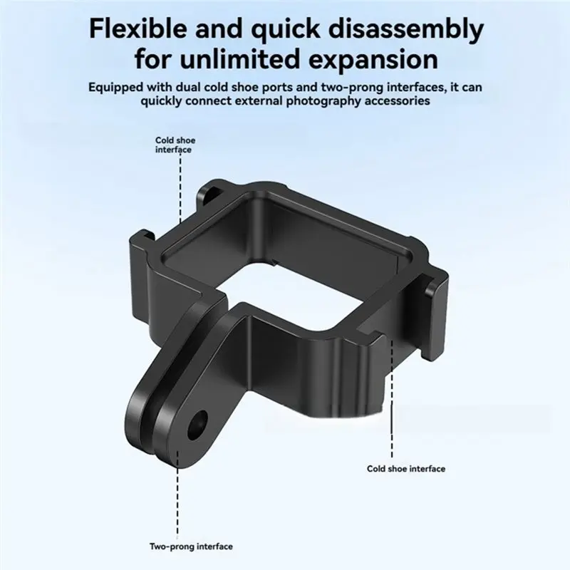 #(Upgraded) Dual Claw Quick Release Bracket Expansion Frame Mount Adapter For DJI Osmo Pocket 3/4/4P Cold Shoe
