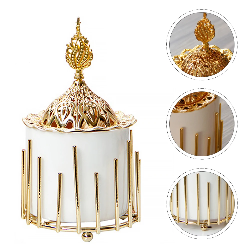 

1Pcs Stylish Ceramic Metal Censer Decorative Aroma Stove for Home Office Use Creative Xmas Censer Xmas Aroma Stove