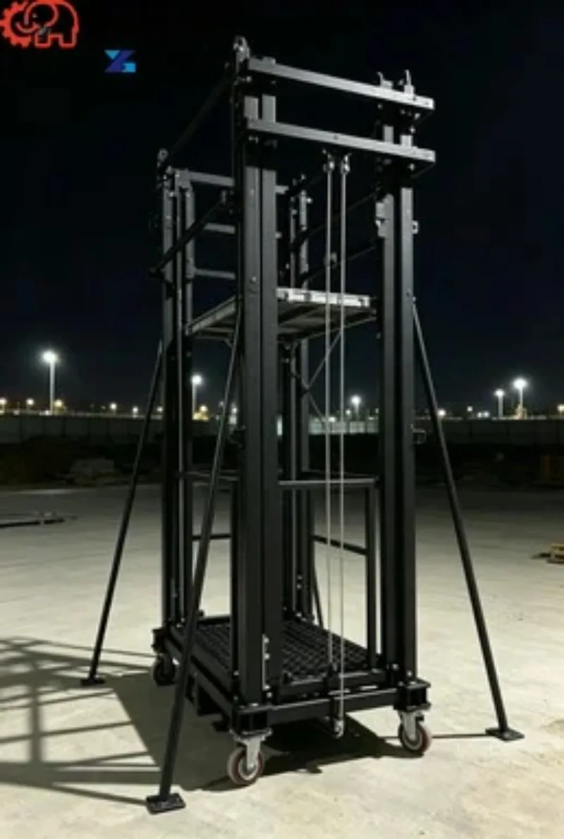Electric Scaffolding Electric Telescopic Aluminum Scaffold Foldable Frame Indoor Painting And Repair Work
