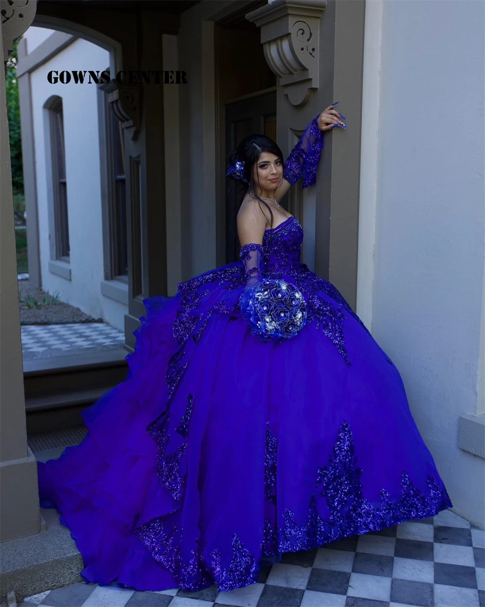 Meia manga quinceanera vestidos de baile formal baile formatura vestidos azul real doce 15 vestido vestidos de 15 años personalizado