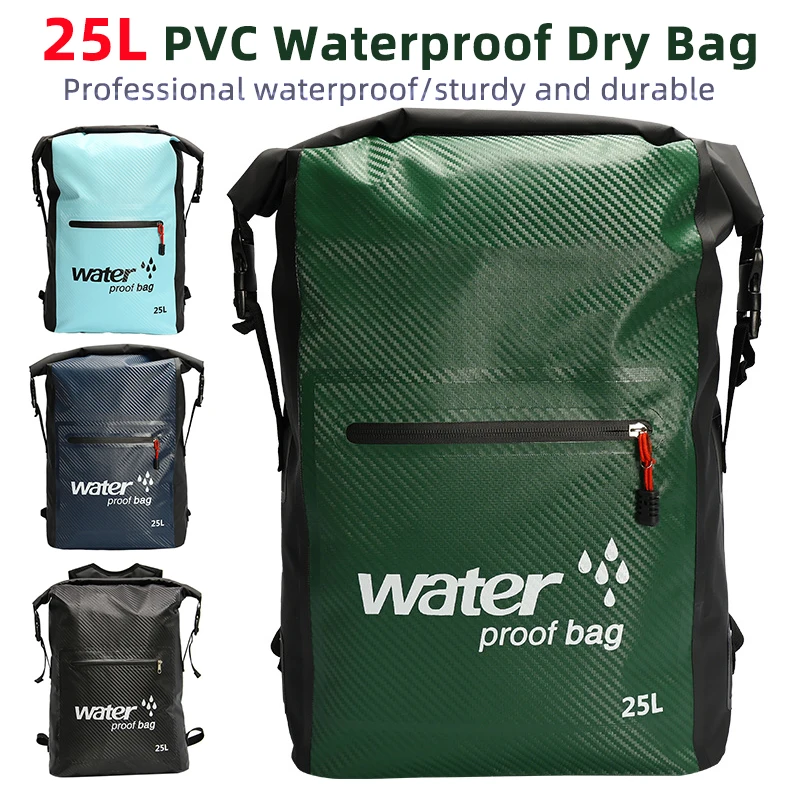 

25L PVC Waterproof Dry Bag Drift Swimming Backpack Large River Trekking Shoulder Beach Diving Dry Rafting Canoeing Camping Bag