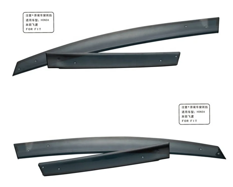 Auto Visor Acrylic+Plastic Electroplating Car Door Visor Rain-shield Sun Shade Window Visor Applicable To Honda Fit