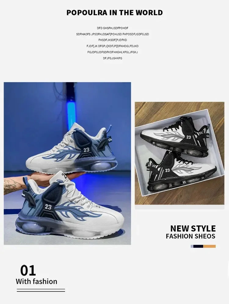 Best-selling high-top leather men's casual shoes, versatile and trendy shoes  running shoes mens sneakers