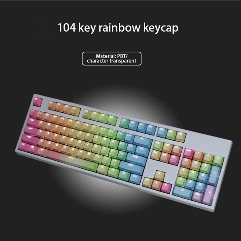 61 87 104 108 Keys Set PBT Keycaps Sunset Gradient Gaming Mechanical Keyboard Cap Backlit Front Side Engraved OEM Profile Keycap