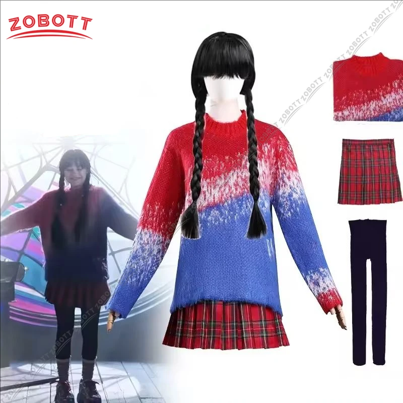 2026 Nueva Tv Enid miércoles. Disfraz de Sinclair, disfraz de Adaams Y2K, suéter de Color degradado, traje de estilo universitario para Halloween 2026, coágulo para adultos