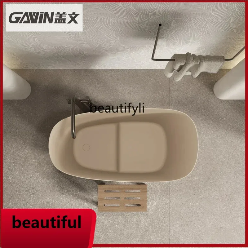 

F156 Independent family bathtub B & B hotel integrated artificial stone deep bubble small apartment bathtub