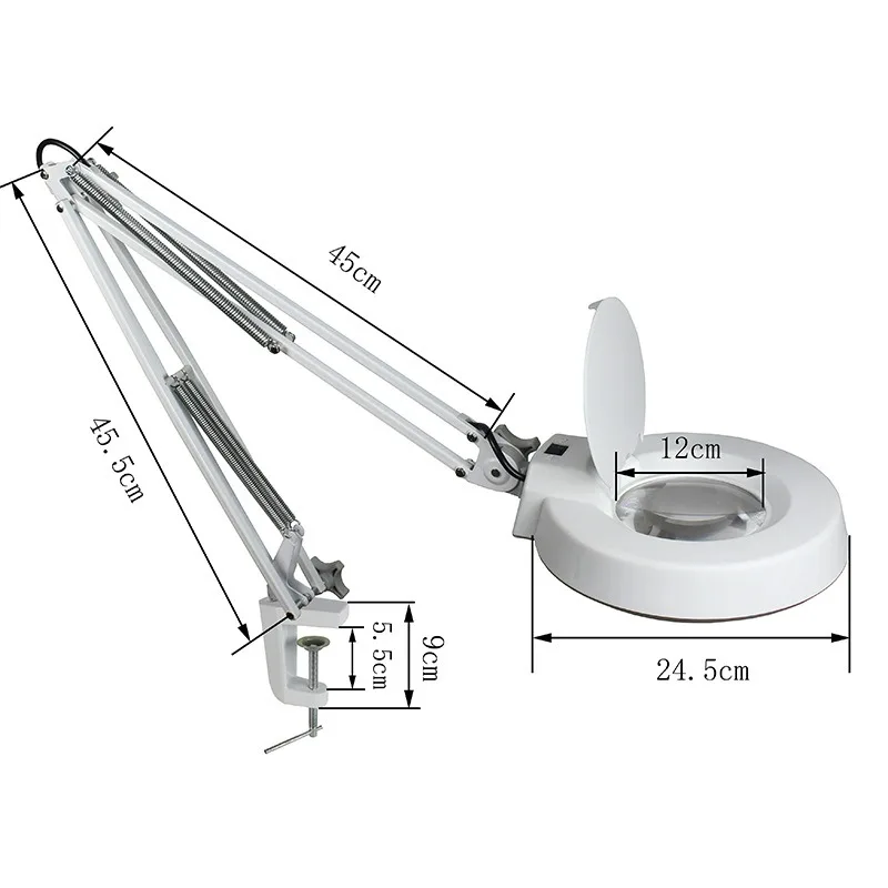 High Definition LT-86A Desktop Magnifying Glass Lamp LED Reading with Glass Workbench