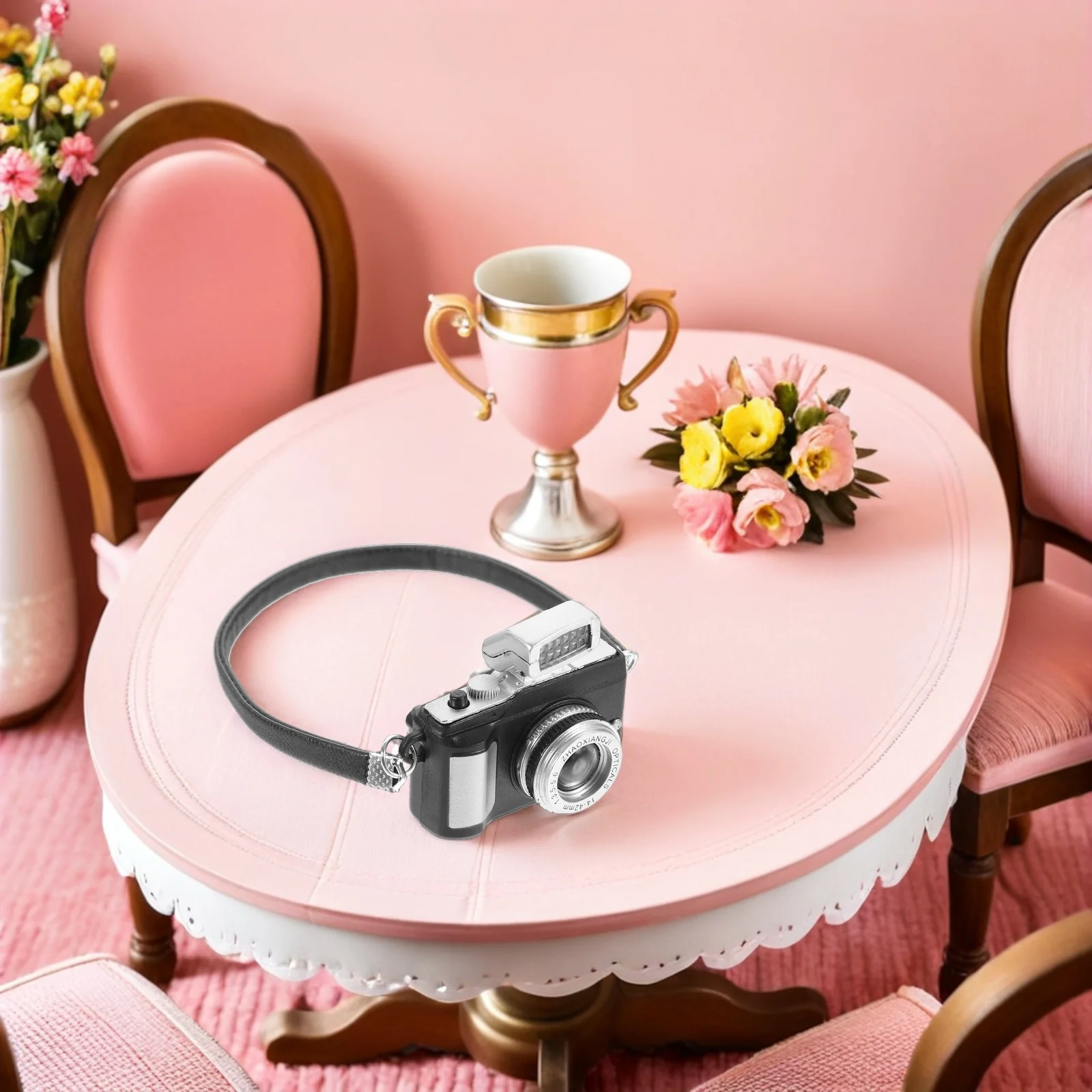 5 pçs criativo em miniatura câmera do vintage decoração fotografia adereços para casa de bonecas acessório incentivando jogo imaginativo das crianças