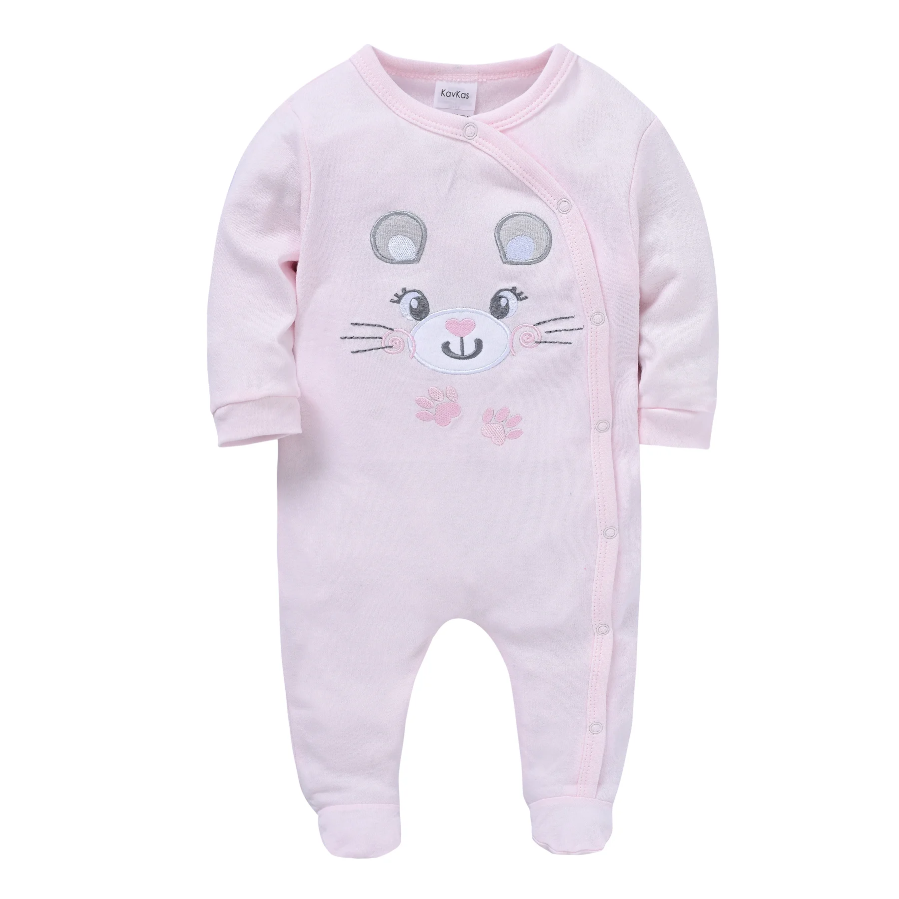 KAVKAS neonate abbigliamento 100% cotone morbido bambini pagliaccetti coniglio rosa tuta neonato pigiama neonate vestiti 0-12 mesi