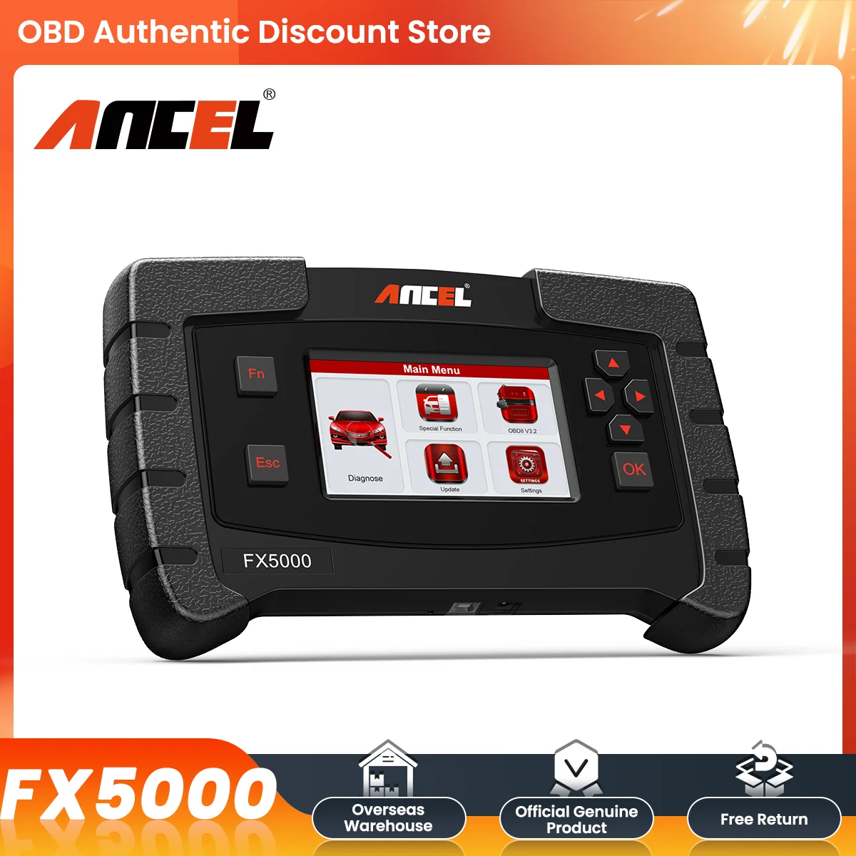 New Ancel FX5000 Car OBD2 Automotive Scanner EPB Reset Oil Reset ABS Bleeding All System OBD Auto Scanner Diagnosis Tools