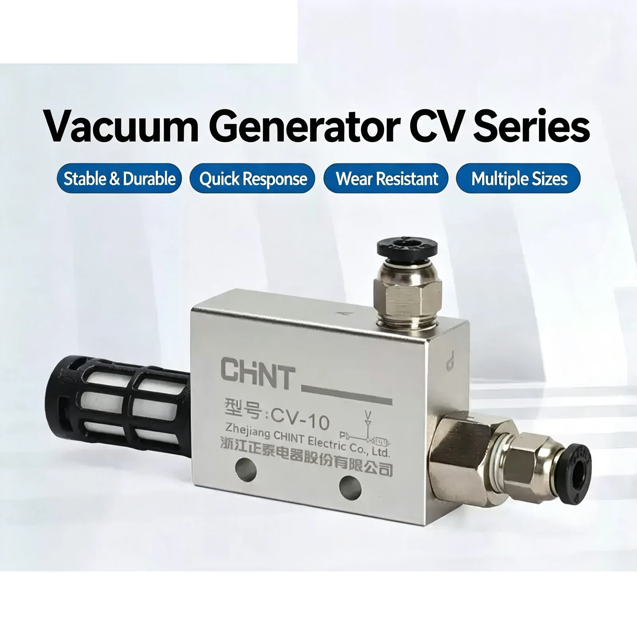 With Connector Suction Cup Negative Pneumatic Pressure Air Control Vacuum Valve Vacuum Generator CV-10HS 15HS 20HS 25HS