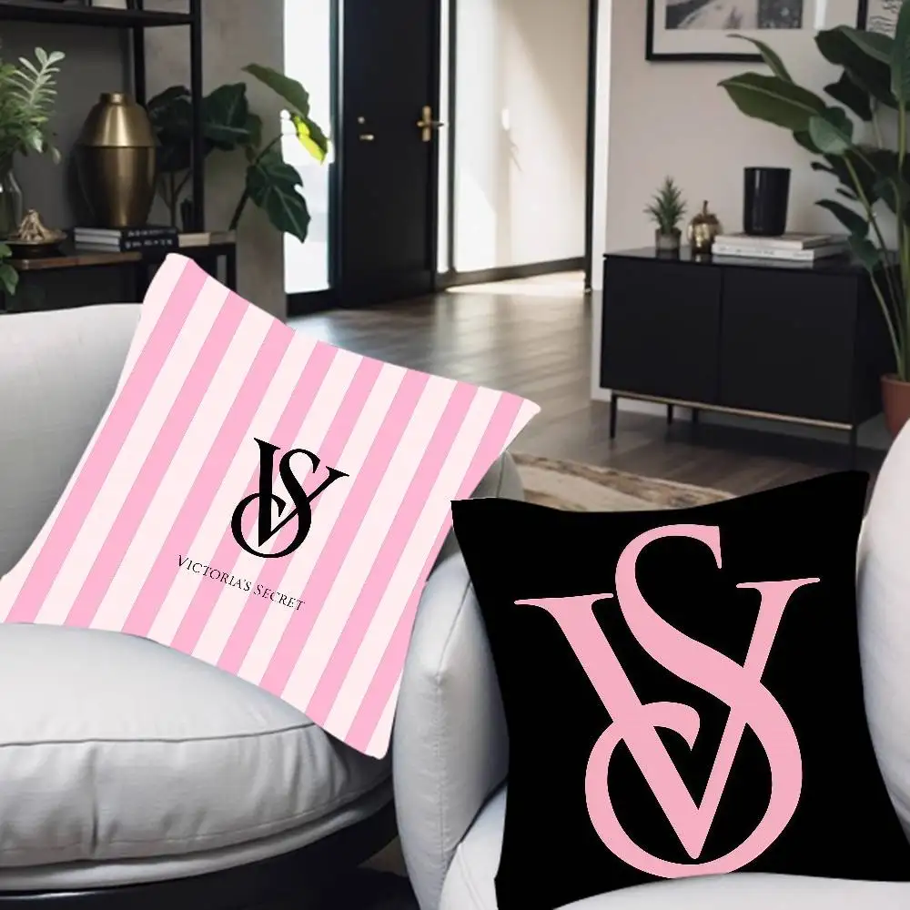 Funda de cojín rosa, almohada decorativa para sofá, funda decorativa para el hogar, fundas de almohada a la moda S-victorias S-secretS