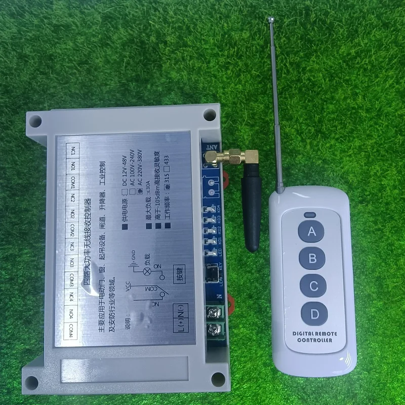 

Smart Home 110V 220V 380V 30A 4CH Wireless Remote Control Switches Relay Output Radio RF Transmitter And 315Mhz/433Mhz