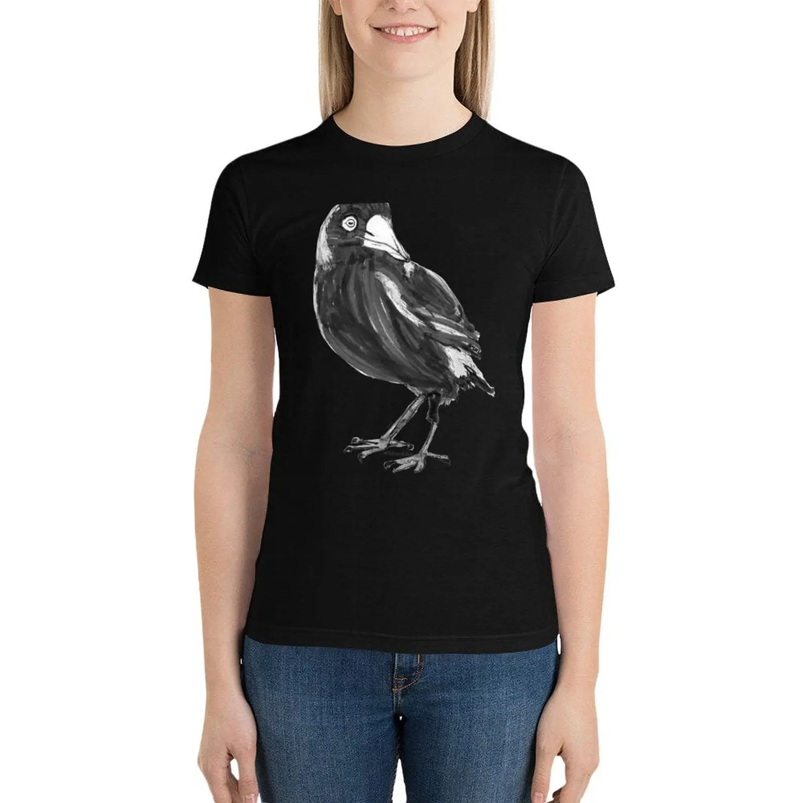 Miranda the Magpie T-Shirt Short sleeve tee funny fashion woman blouse 2024