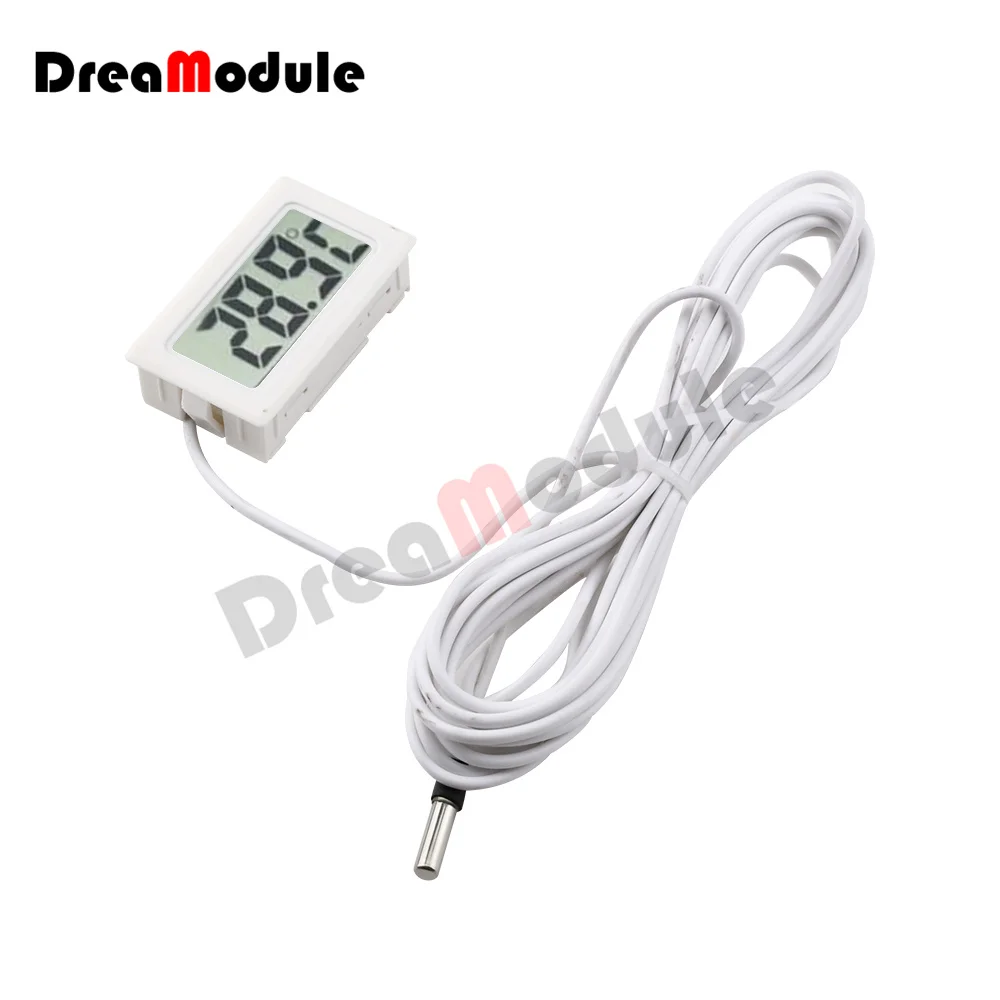 FY-10 LCD Digital Thermometer Sensor Thermometer Aquarium Refrigerator Kit with Cable 3M Suitable for Indoor Measurement