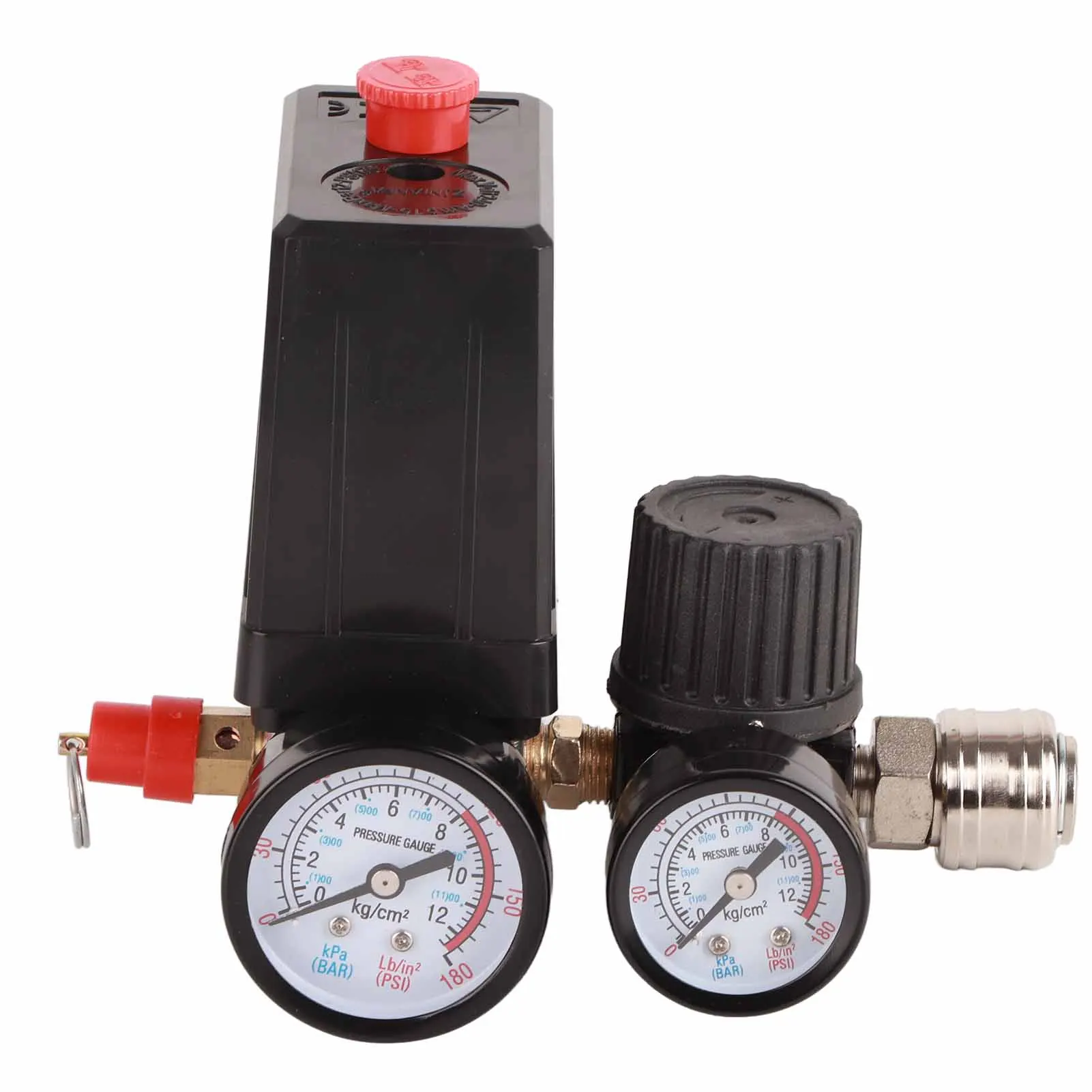 Pressure Switch, Air Compressor Pressure Switch 1/4in 4 Holes Controller Regulator Valve 90‑120PSI 220V