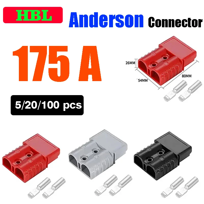 

175A 600V 1/0 AWG For Anderson Style Plug sb175 Quick Connector Kit forklift battery charging Electric Car Battery Plug