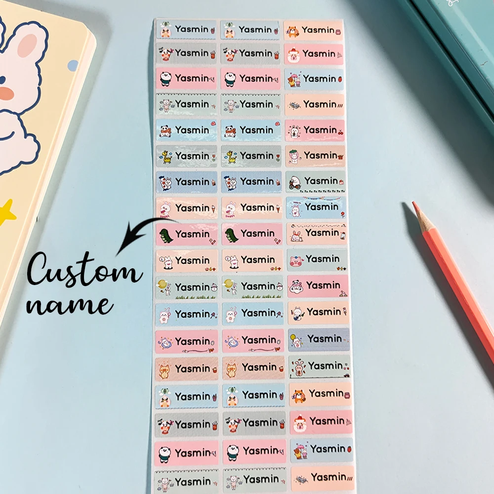 60pcs/120pcs/180pcs/240pcs Personalization Custom Text name Labels Customizable Name Stickers for Drinkware & Children's Station