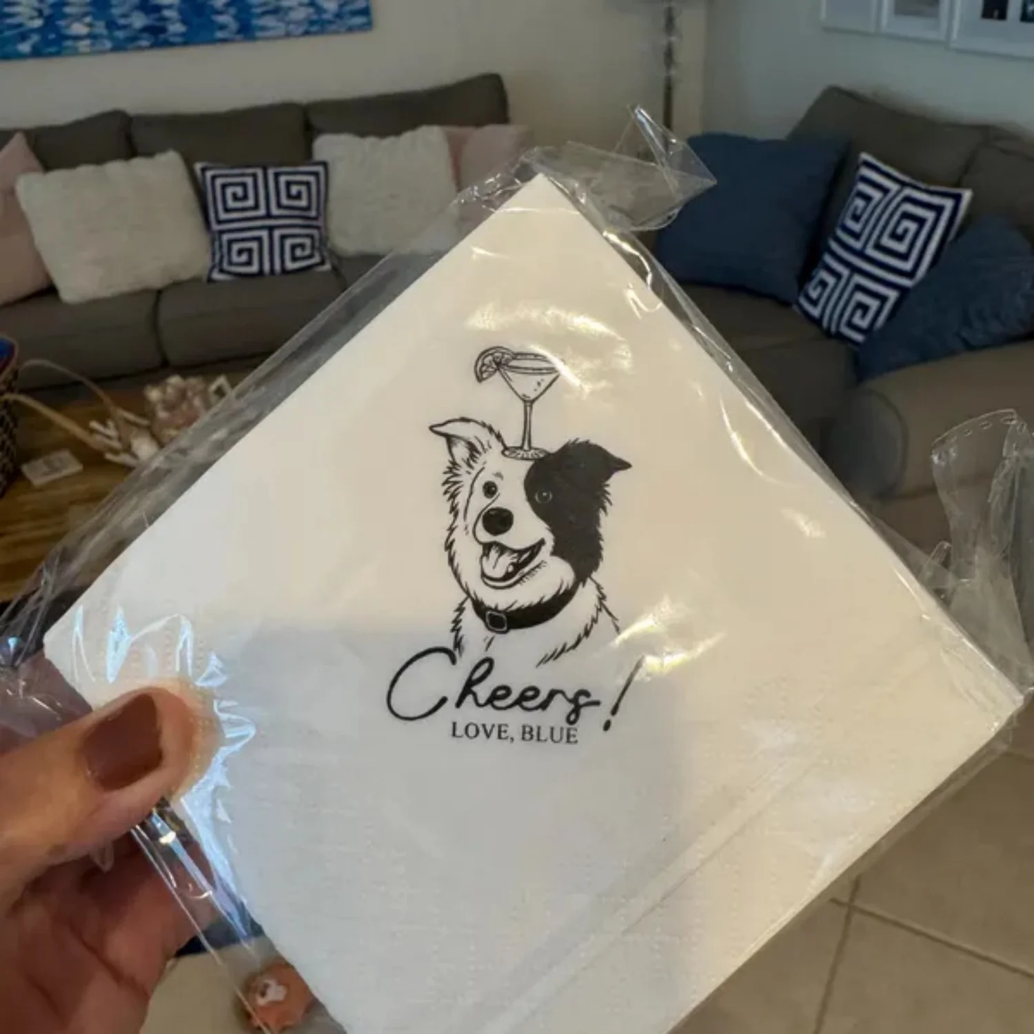 

50 шт. персонализированные салфетки с портретом домашних животных: свадьба, помолвка, обеден