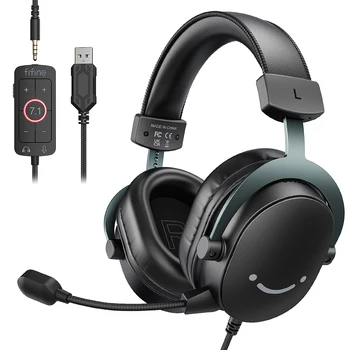 FIFINE Headset,3.5 mm Jack & USB Headphone with 7.1 Surround Sound/Volum Control/Mute Swit