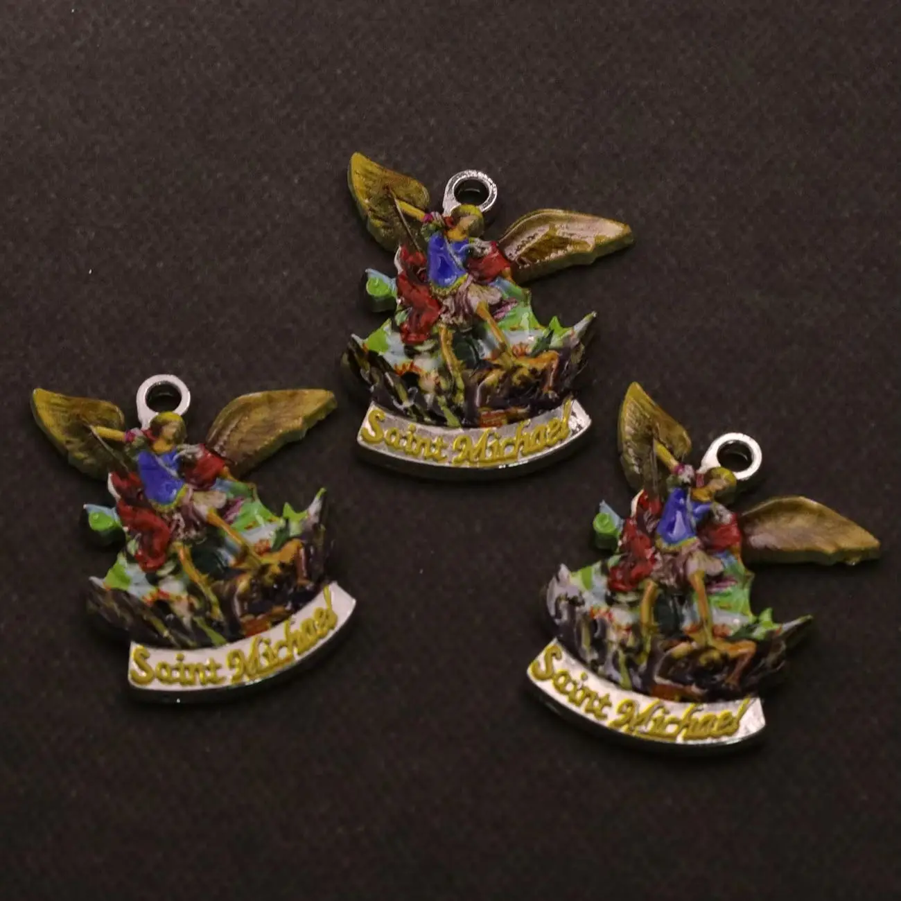 Breloque bouclier chrétien Saint Michael croisé, 3 pièces, médaille de Protection archange St. Michael pour bijoux, accessoires de fabrication de bricolage