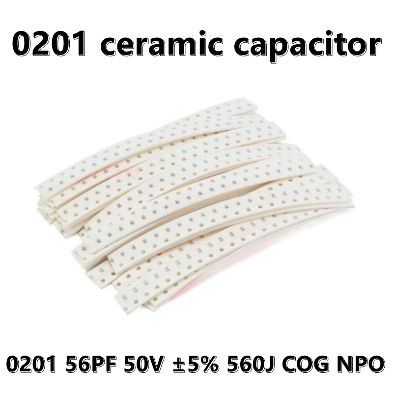 Smdセラミックコンデンサ、0201、56pf、50v、 ± 5% 、56j、cog、npo、smd、100pcs