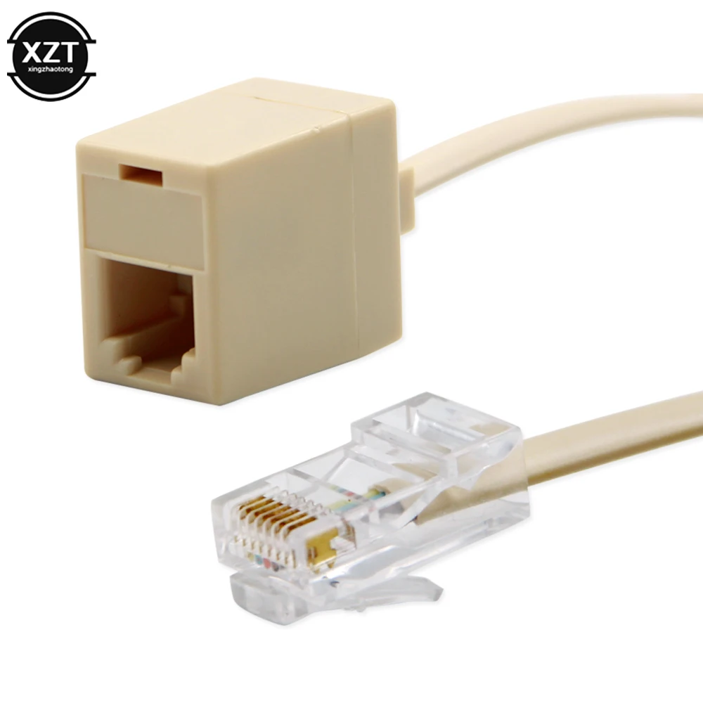 8P4C / RJ45 mężczyzna RJ11 6P4C na żeński M / F Adapter, proszę kliknąć na Ethernet 1 sztuk