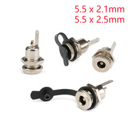 DC099 5.5 mm x 2.1mm DC Power Jack Socket Female Panel Mount Connector Metal DC-099 Open Hole 11MM 5.5*2.1 5.5*2.5