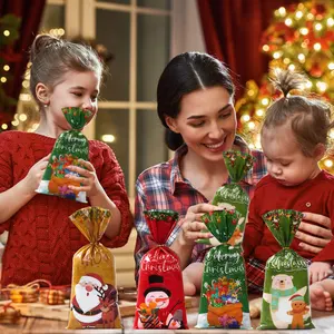 Christmas Candy Bags for Decorating Cookies, Xmas Gift Bags, Christmas Decorations, Santa, Packaging, 2023, 25 PCs, 50 PCs, 100pcs 10 Main Sales Packaging Christmas - №5