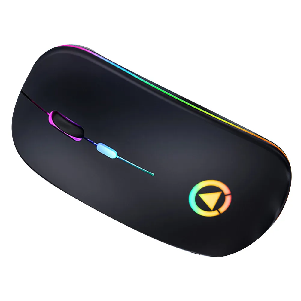 

1Pcs Wireless Charging Rgb Colorful Luminous Mute Gaming Mouse Black Professional Computer Wireless Mouse Large Battery USB
