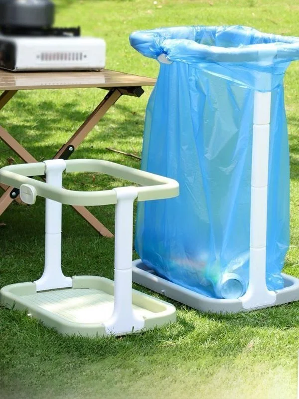 

Portable Outdoor Cam Kitchen Tra Ra BBQ Plastic Bag Stand Household Waste Disposal Holder Easy to Carry on Picnics