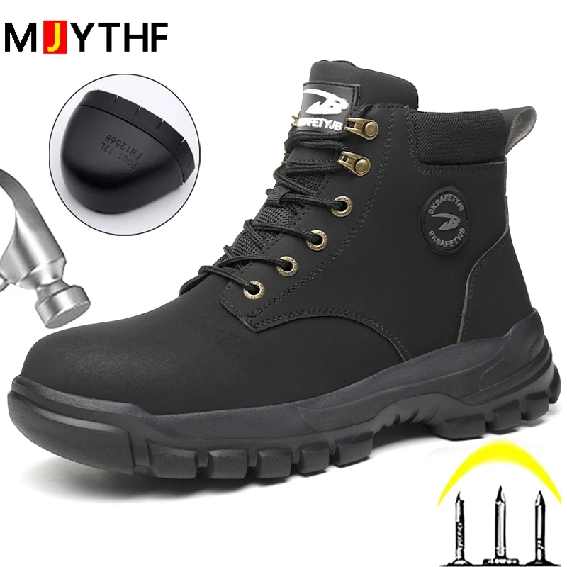 Waterproof Men Boots Safety Shoes Men Puncture-Proof work Boots Safety Steel Toe Shoes Men Indestructible Protective Boot Winter