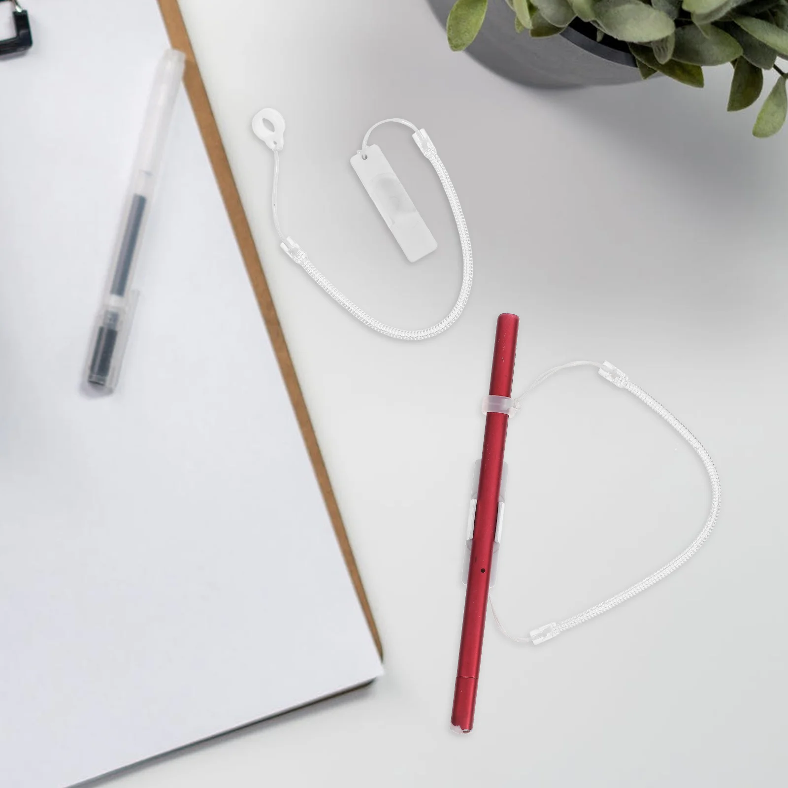 

2Pcs Touchscreen Pen Leash Spring Rope with Adhesive Base High Elasticity Retractable Tether for Signature Use