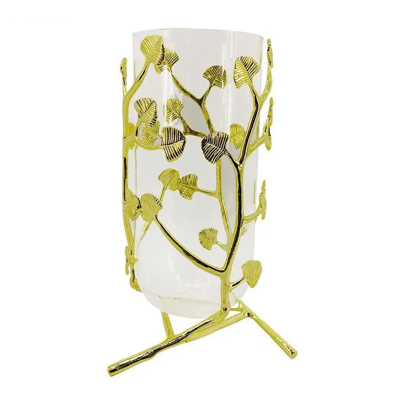 Imagem -06 - Vaso de Vidro Banhado a Ouro com Suporte de Metal Vasos Hidroponicos Flores Artificiais Arranjo Floral Decorativo Vasos Dourados