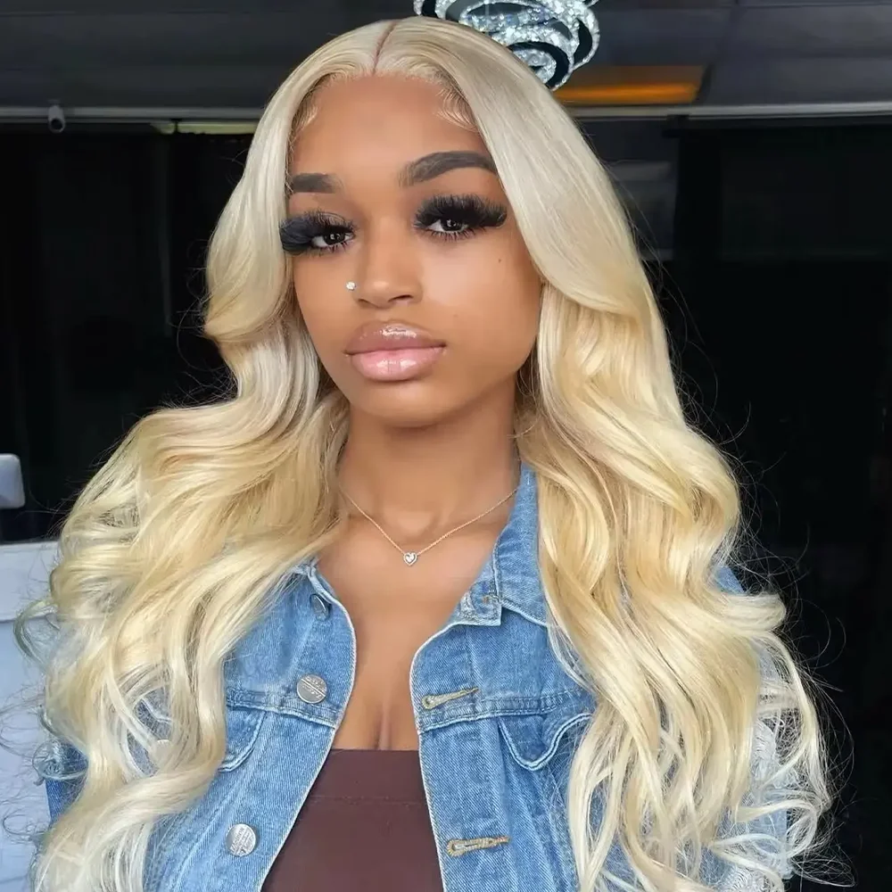 Body Wave, 200 Dichte, Honigblond, 13x4, 13x6, HD, transparente Lace-Front-Perücke, brasilianische Echthaarperücken für Damen, vorgezupft.