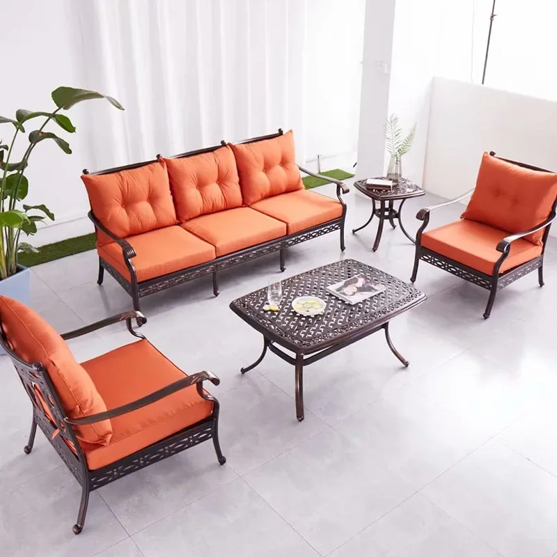 coffee table combination, homestay courtyard hotel garden, outdoor tables and chairs, leisure wrought iron tables and chairs