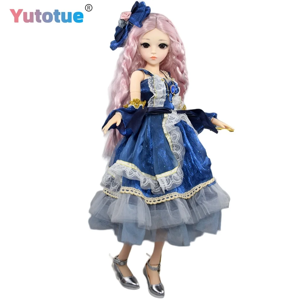 

YUTOTUE 24 inch Height Girl Doll Toy with Removable Dress Shoes Curly Hair Wig Full Set Lifelike