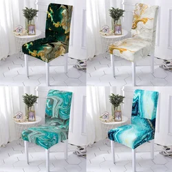 Marble Style Dining Room Chair Cover Kitchen Chair Covers For Kitchen Chairs Marbling Pattern Stretch Chairs Covers Stuhlbezug