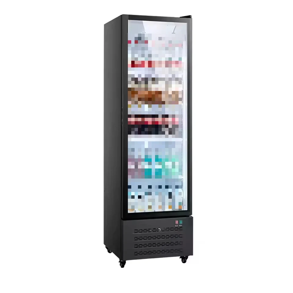 Convenience Store Beverage Glass Door Upright Display Refrigerator No Frost Compress Direct Fan Cooling Beer Drink Cooler Fridge