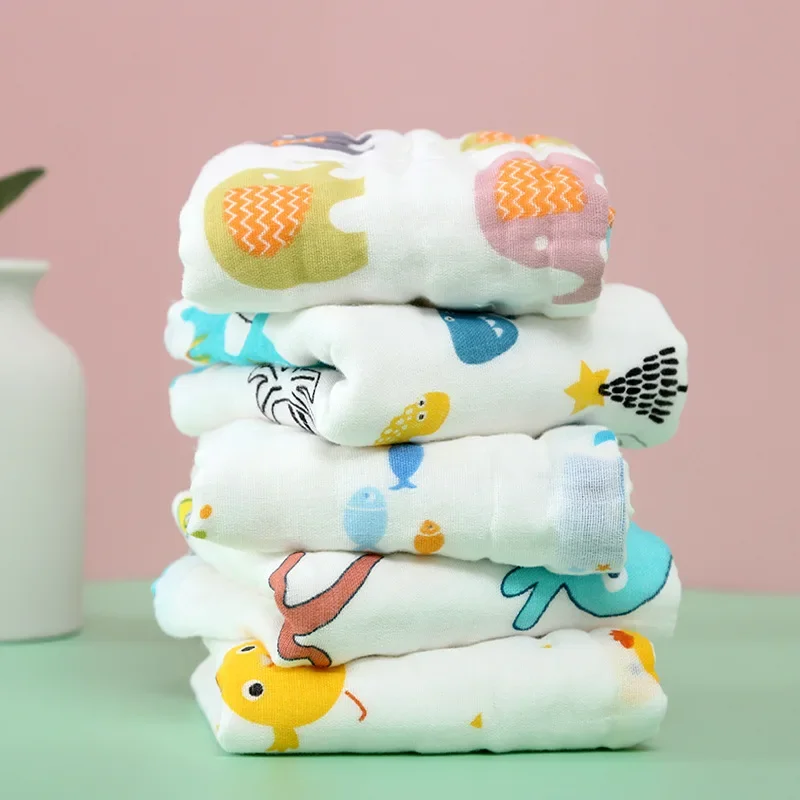 1/3Pcs Baby Towel Face Washcloth Muslin Squares Cotton Hand Wipe Six Layers Gauze for Bathing Feeding Kids Handkerchief 25x25cm